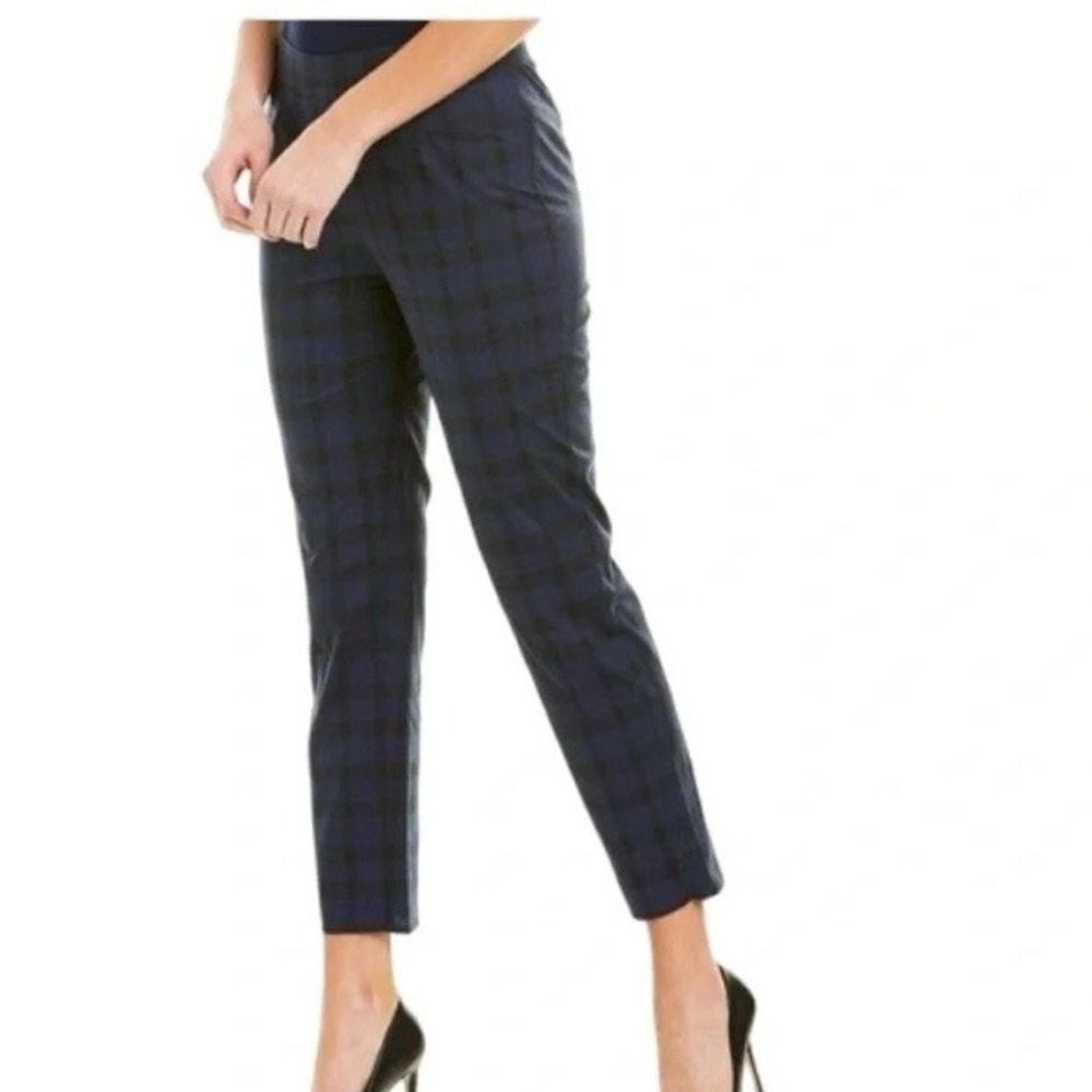 Sail to Sable Women's Navy Plaid Pants Size 0 NWT Cotton Blend Fall Black Watch